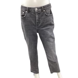 We The Free-Free People Pants Women’s SZ10 Denim Raw Hemline LegCuff WashedBlack